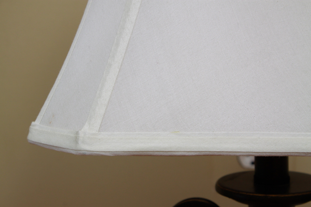 Set of Glass and Metal Scroll Table Lamps