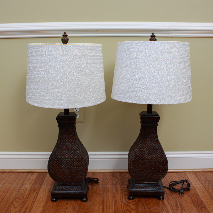 Set of Bronze Finish Moroccan Style Lamps