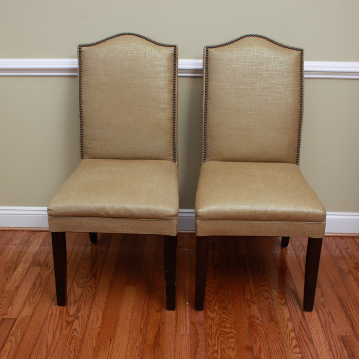 Pair of Gold Upholstered Chairs