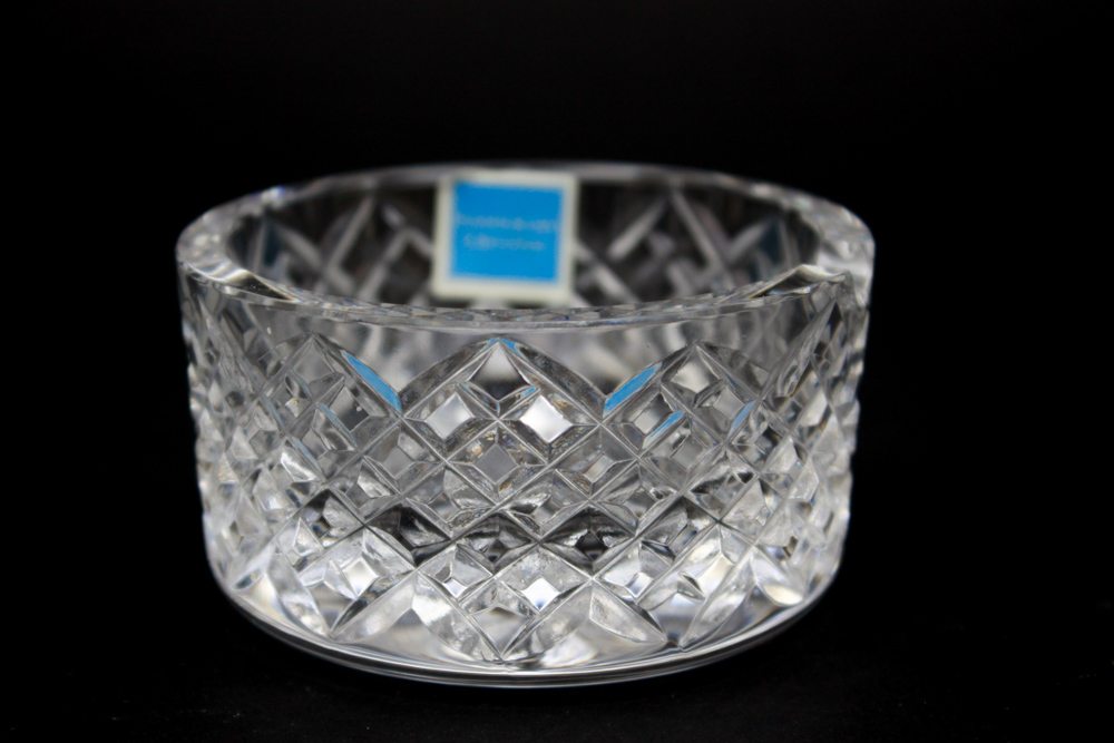 Pair of Tipperary Crystal Sugar Bowls and Spoons