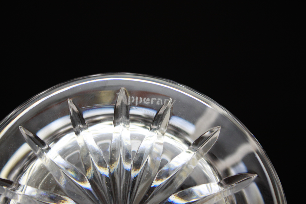 Pair of Tipperary Crystal Sugar Bowls and Spoons