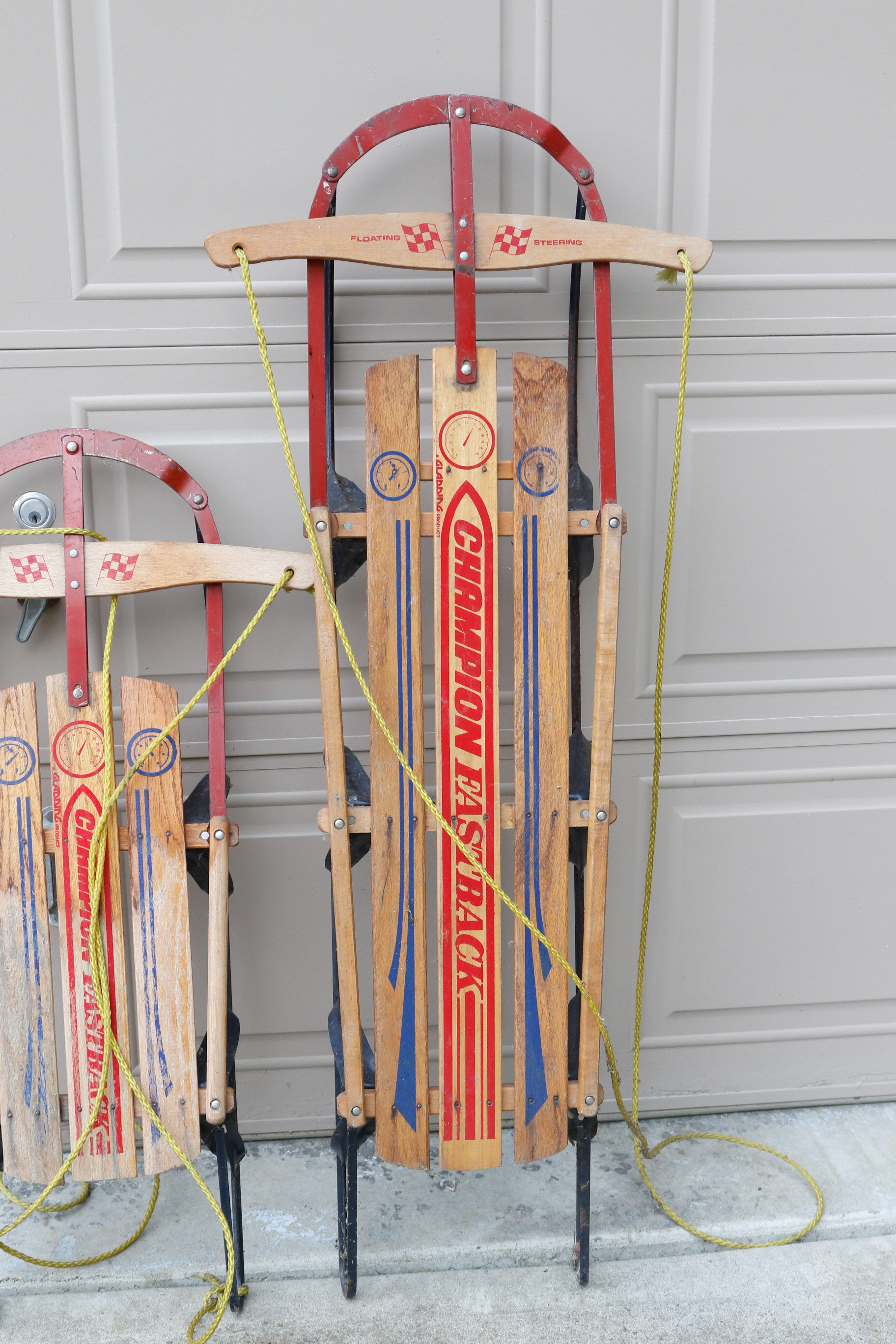 Pair of Champion Eastback Wooden Sleds
