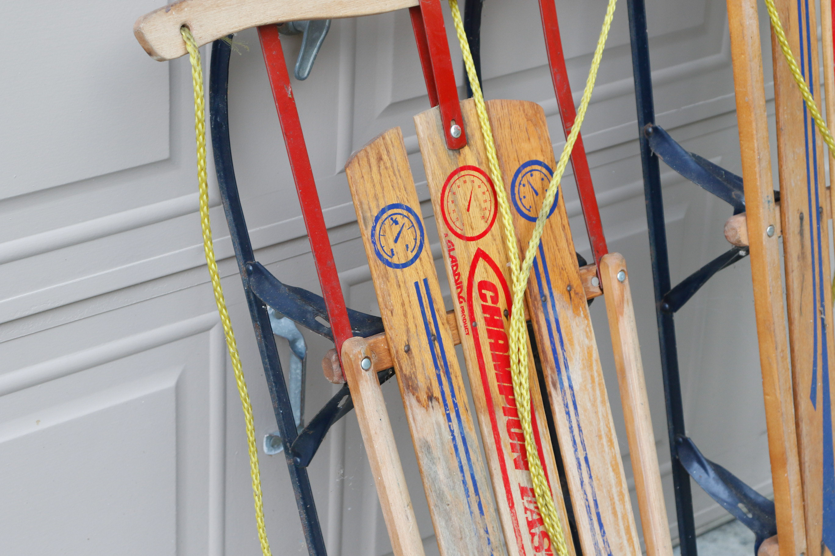 Pair of Champion Eastback Wooden Sleds