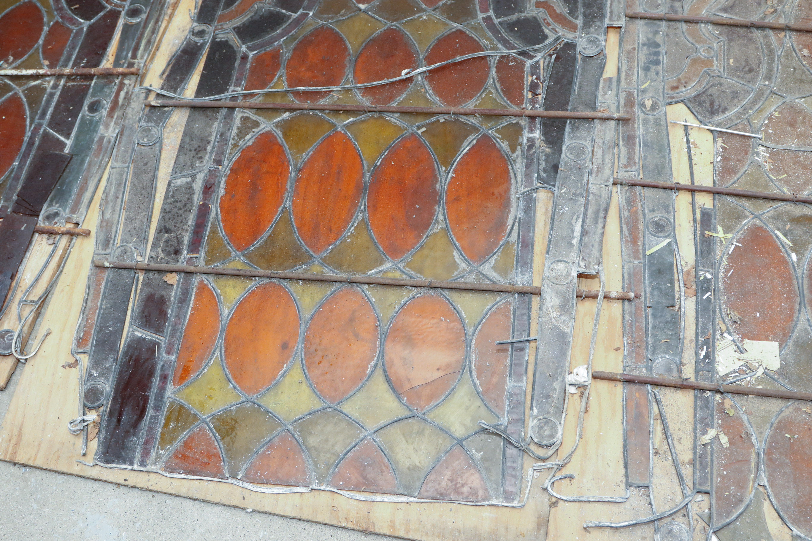 Salvaged Stained Glass Panels from Demolished New Richmond, OH Church