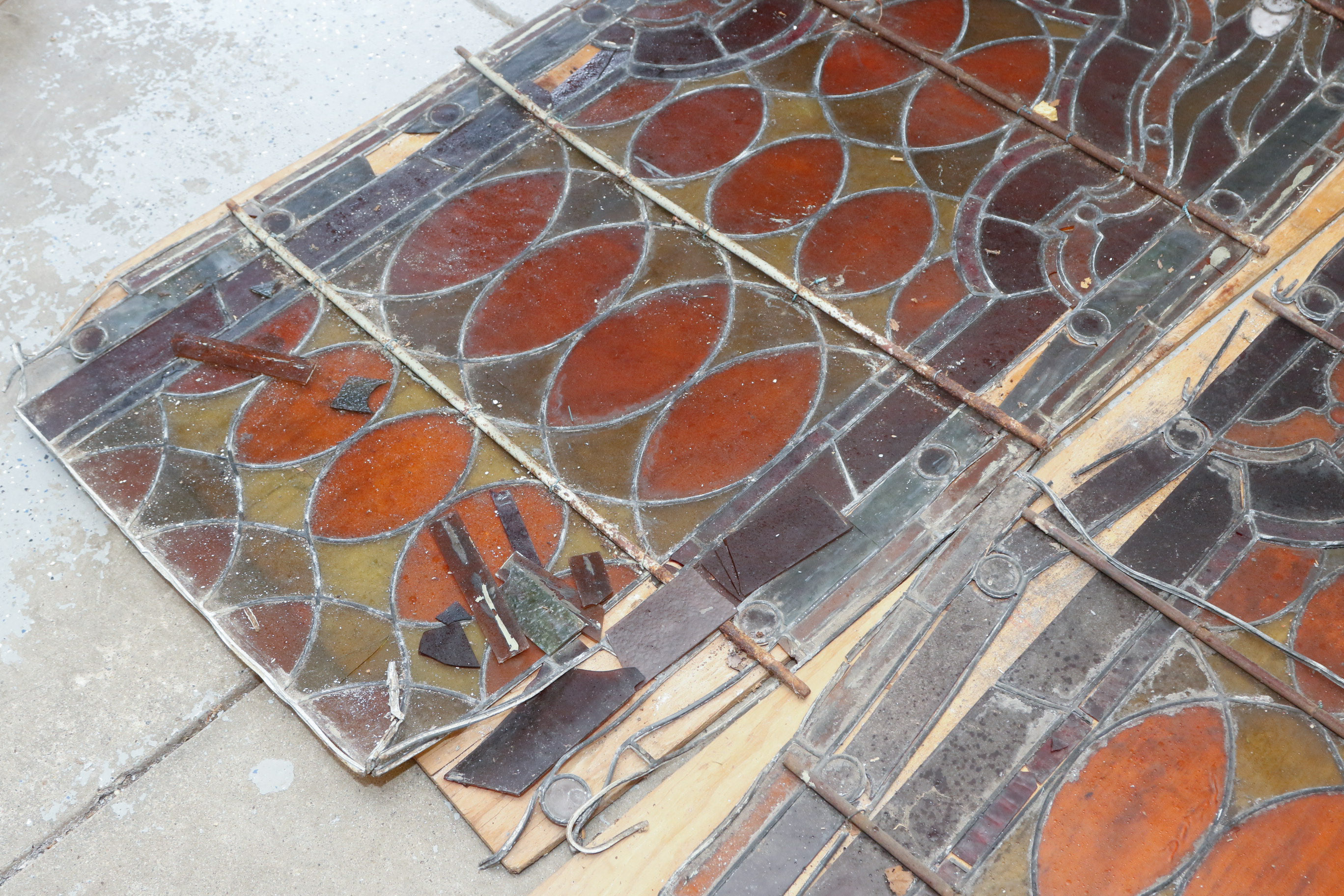 Salvaged Stained Glass Panels from Demolished New Richmond, OH Church