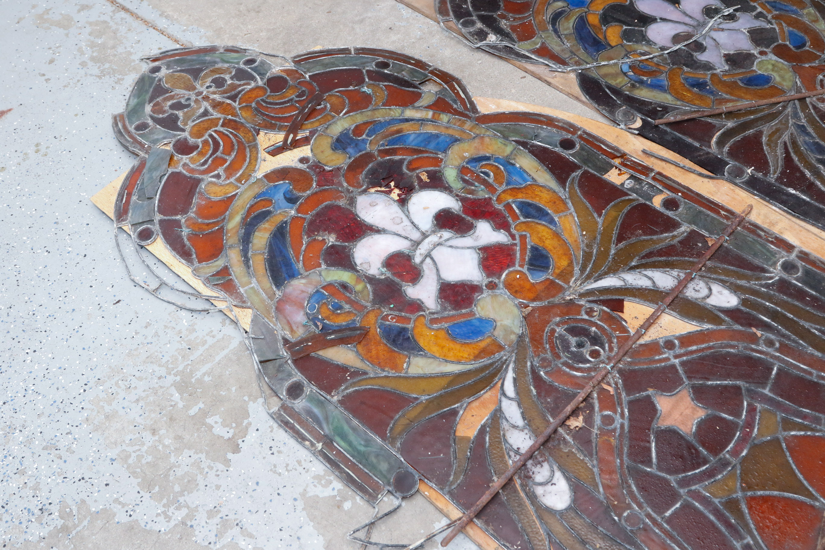 Salvaged Stained Glass Panels from Demolished New Richmond, OH Church