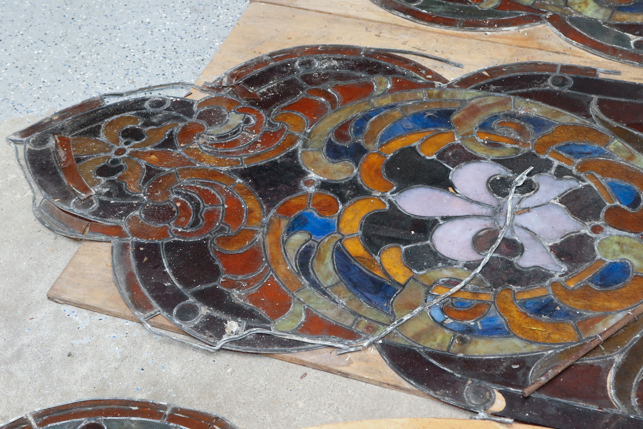 Salvaged Stained Glass Panels from Demolished New Richmond, OH Church