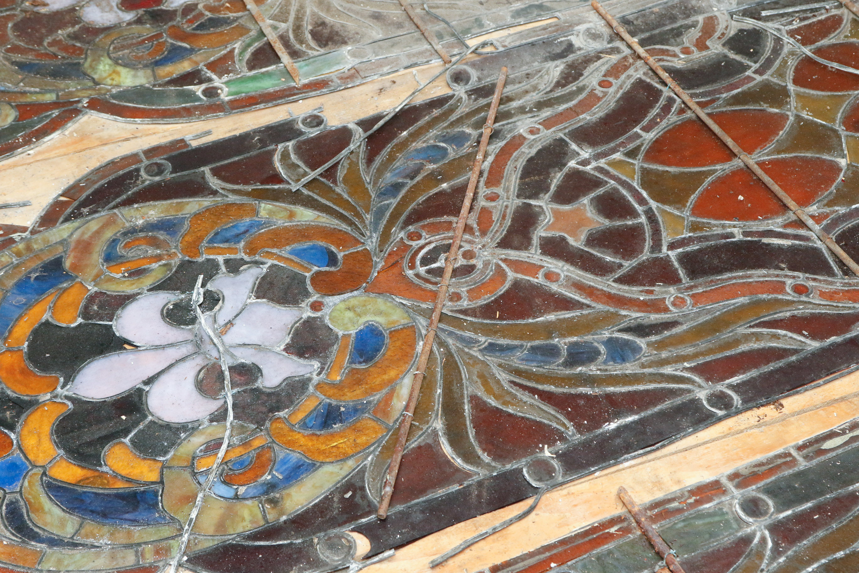 Salvaged Stained Glass Panels from Demolished New Richmond, OH Church