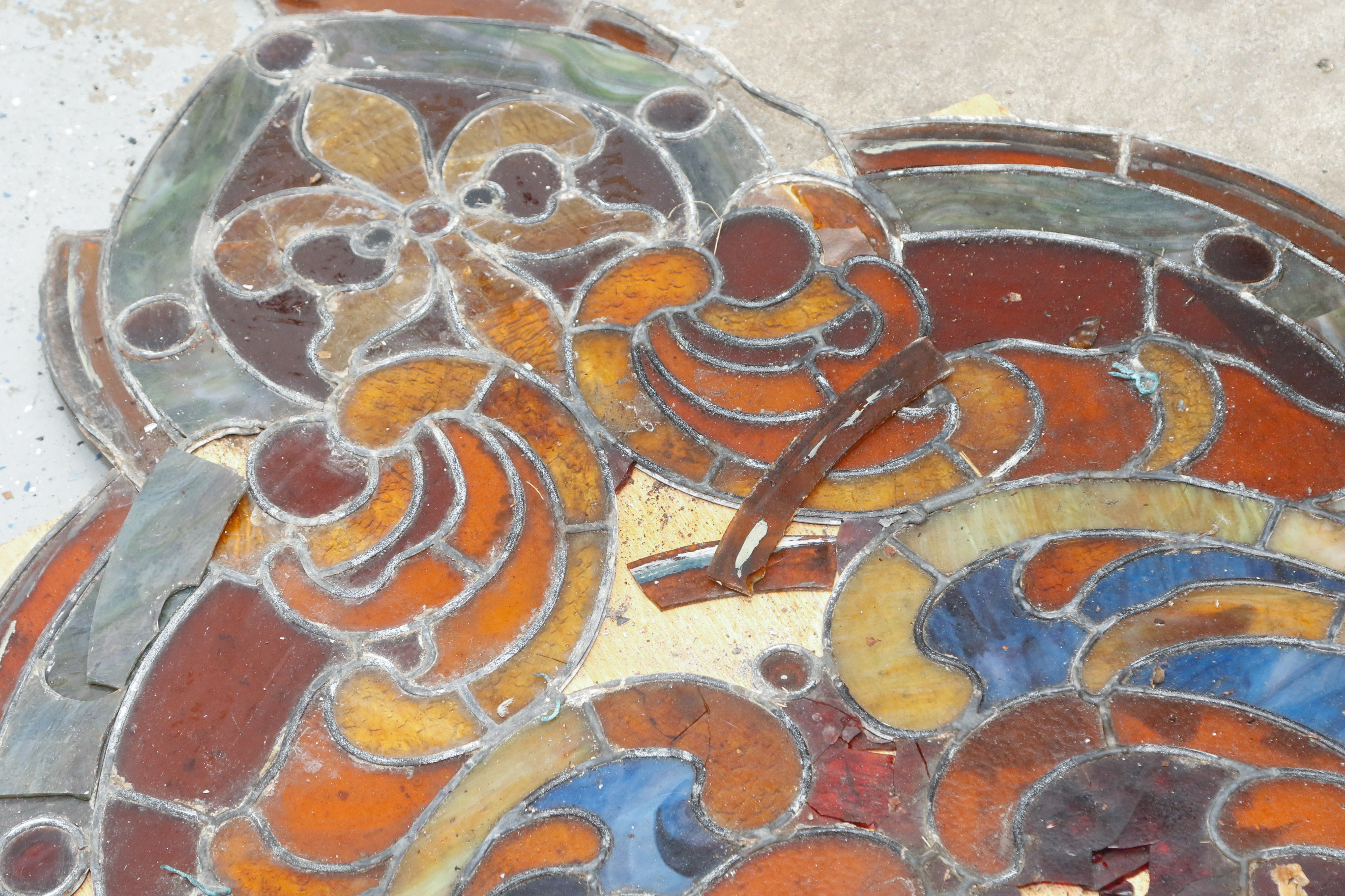 Salvaged Stained Glass Panels from Demolished New Richmond, OH Church