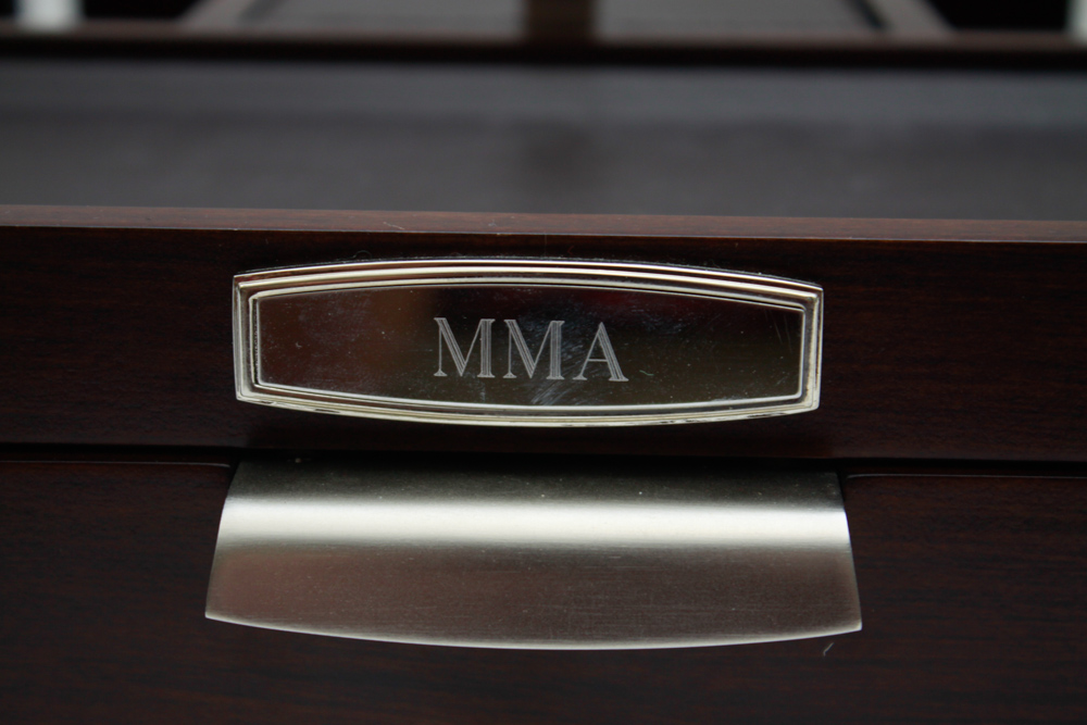 Red Wood and Leather Dresser Organizer
