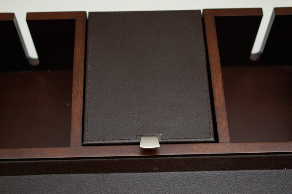 Red Wood and Leather Dresser Organizer