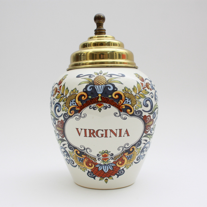18th Century Style Virginia Delft Tobacco Jar