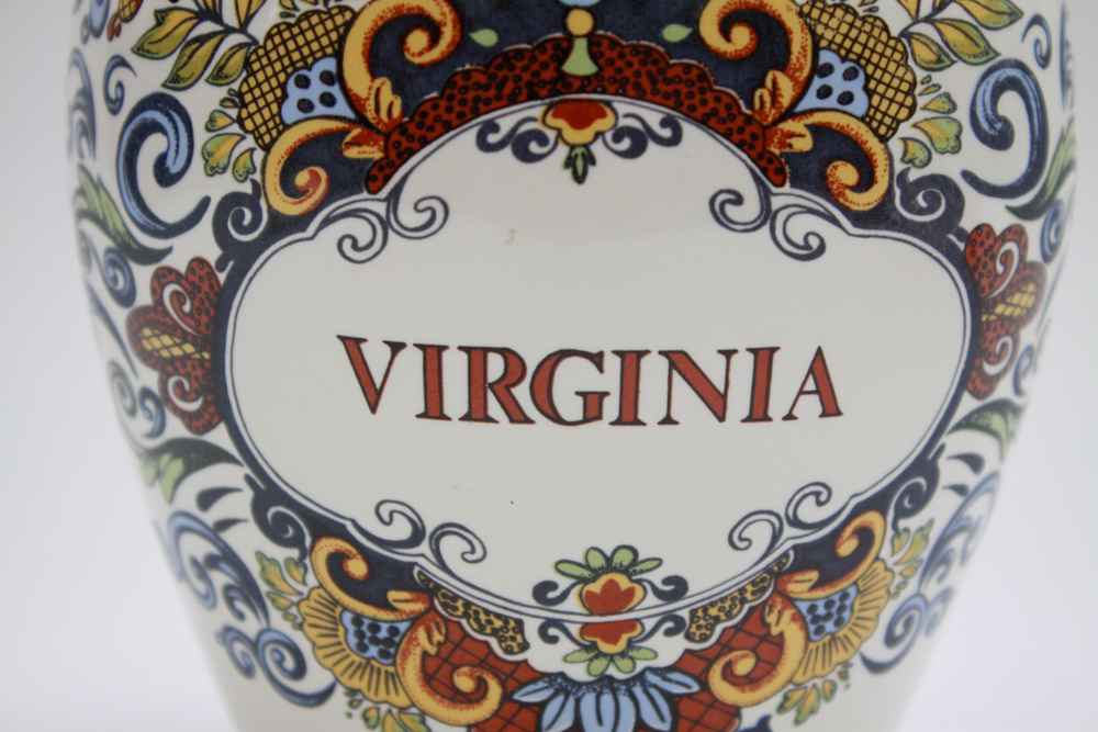 18th Century Style Virginia Delft Tobacco Jar
