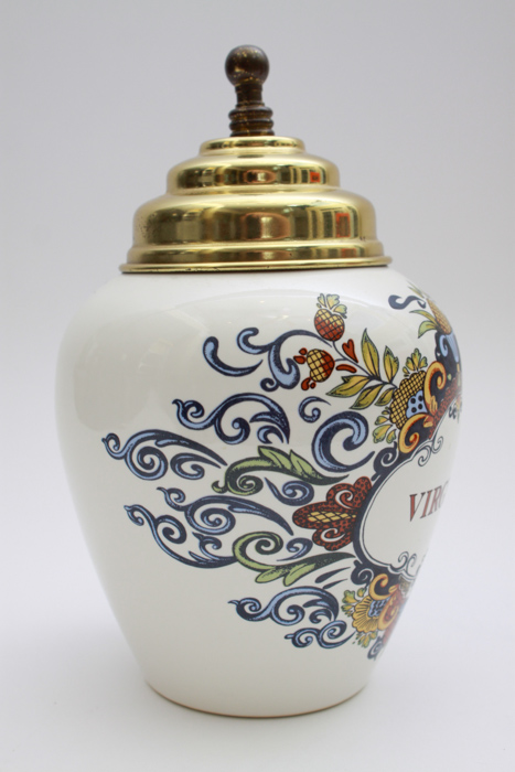 18th Century Style Virginia Delft Tobacco Jar