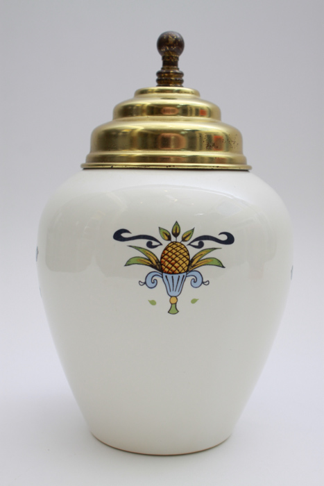 18th Century Style Virginia Delft Tobacco Jar