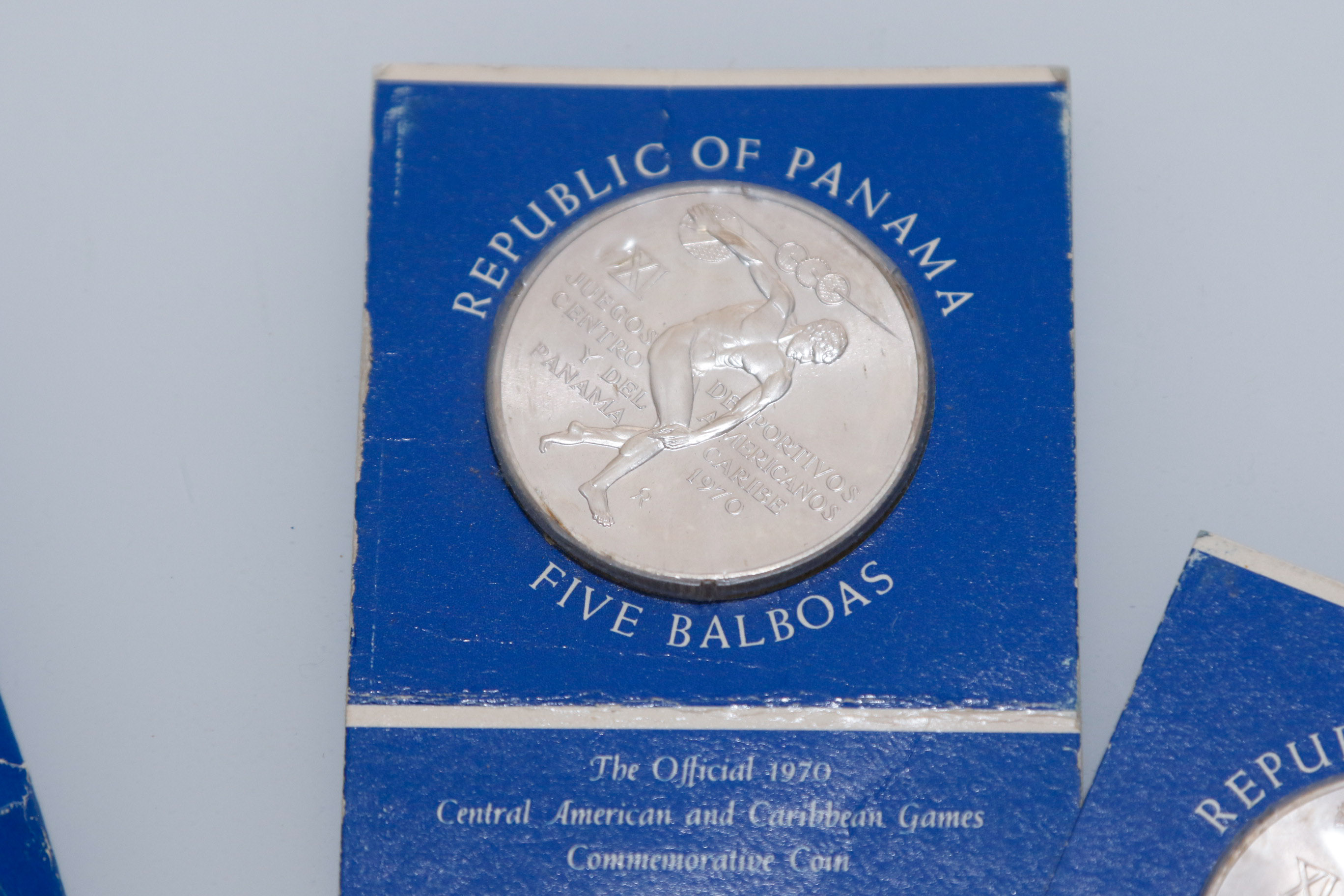 Four 1970 (.925) Silver Republic of Panama Central American and Caribbean Games Commemorative Coins, Inc. Proof