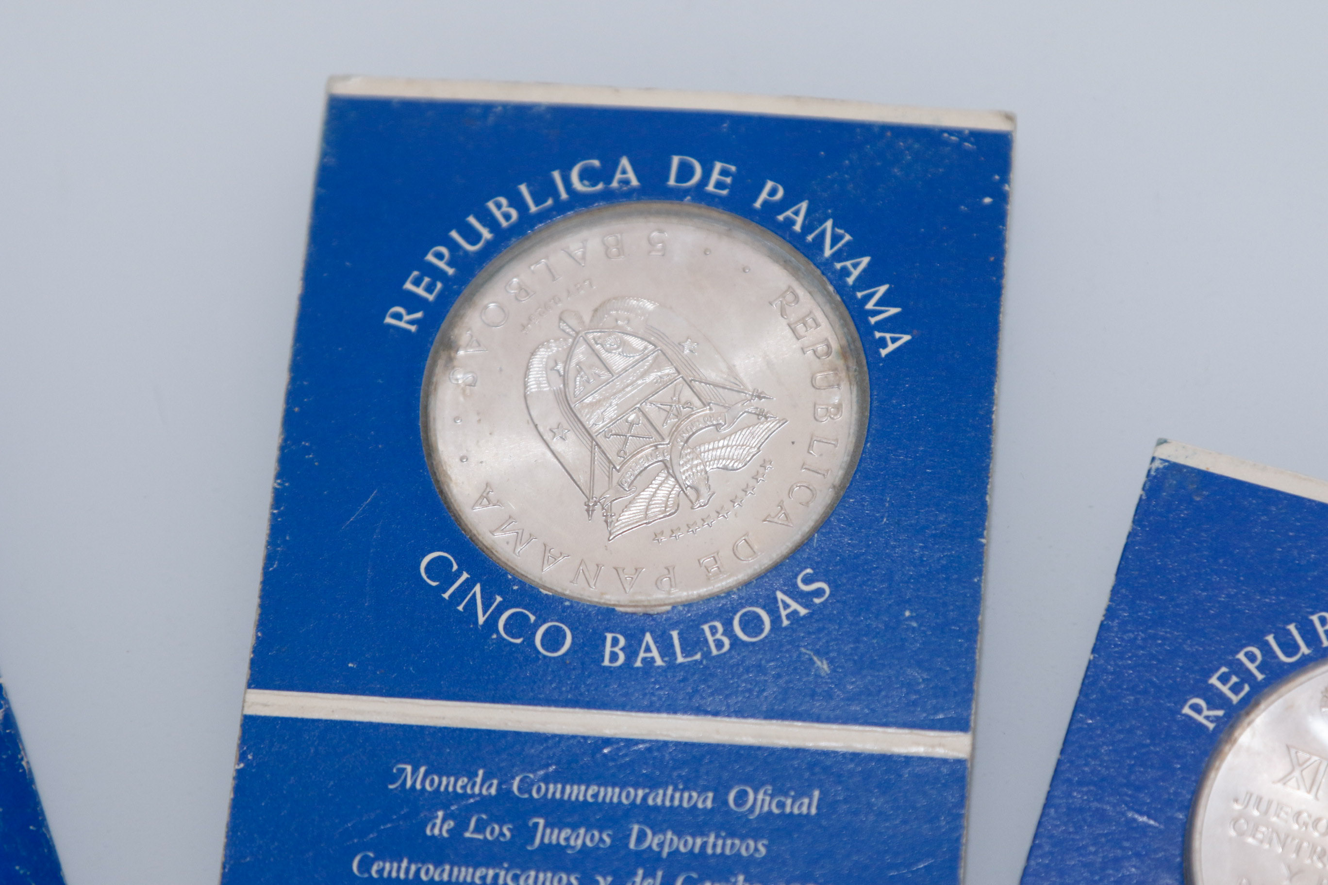 Four 1970 (.925) Silver Republic of Panama Central American and Caribbean Games Commemorative Coins, Inc. Proof