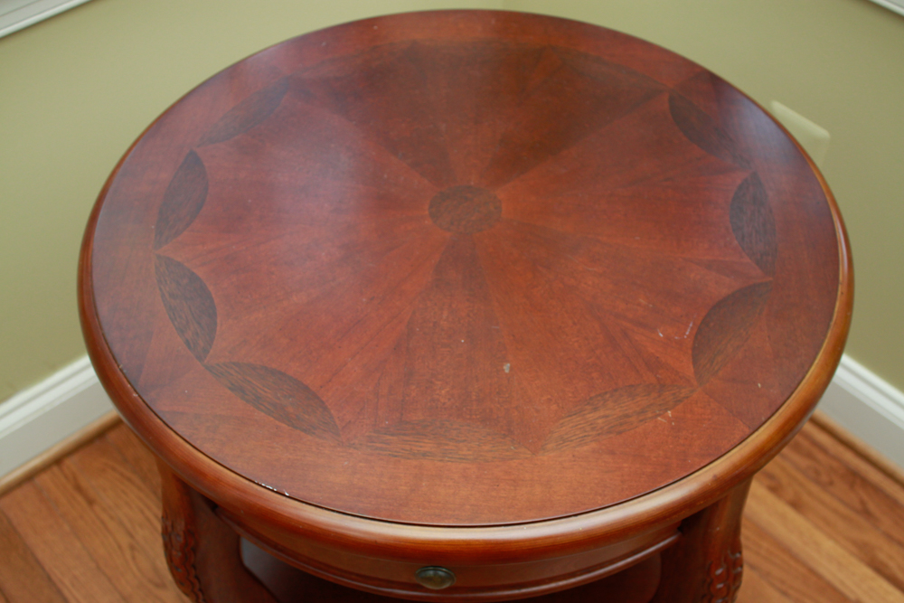 Round Side Table in a Cherry Finish