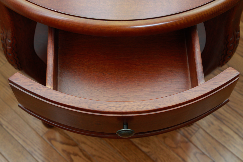 Round Side Table in a Cherry Finish