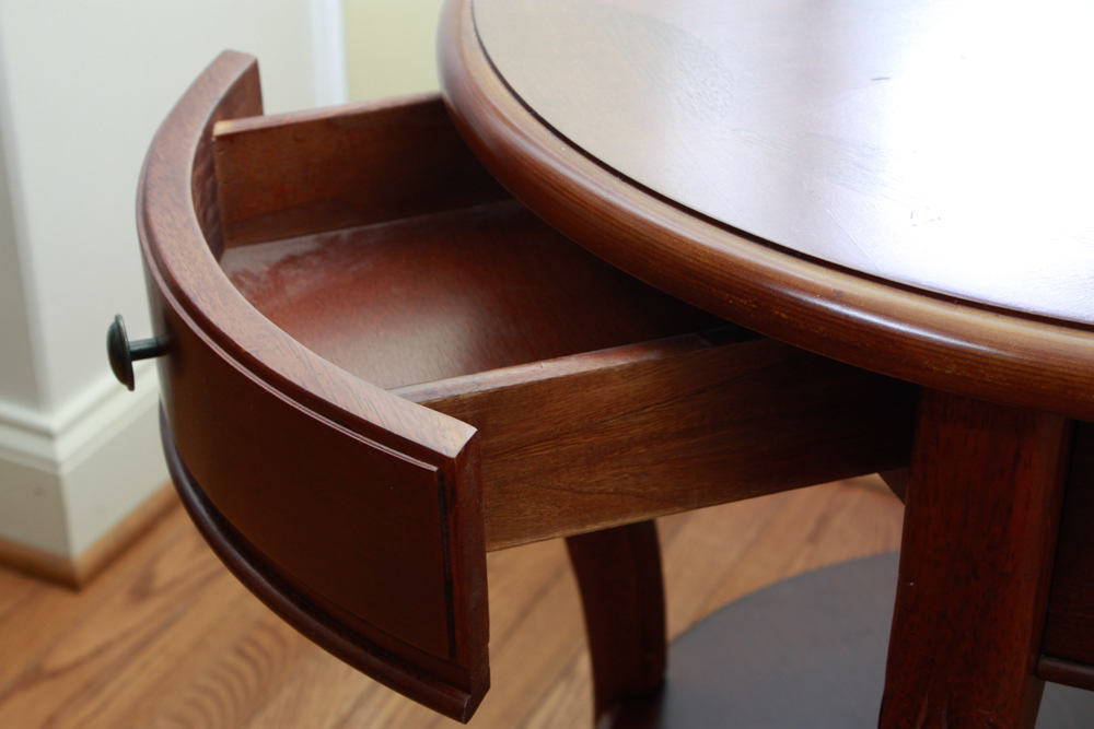 Round Side Table in a Cherry Finish
