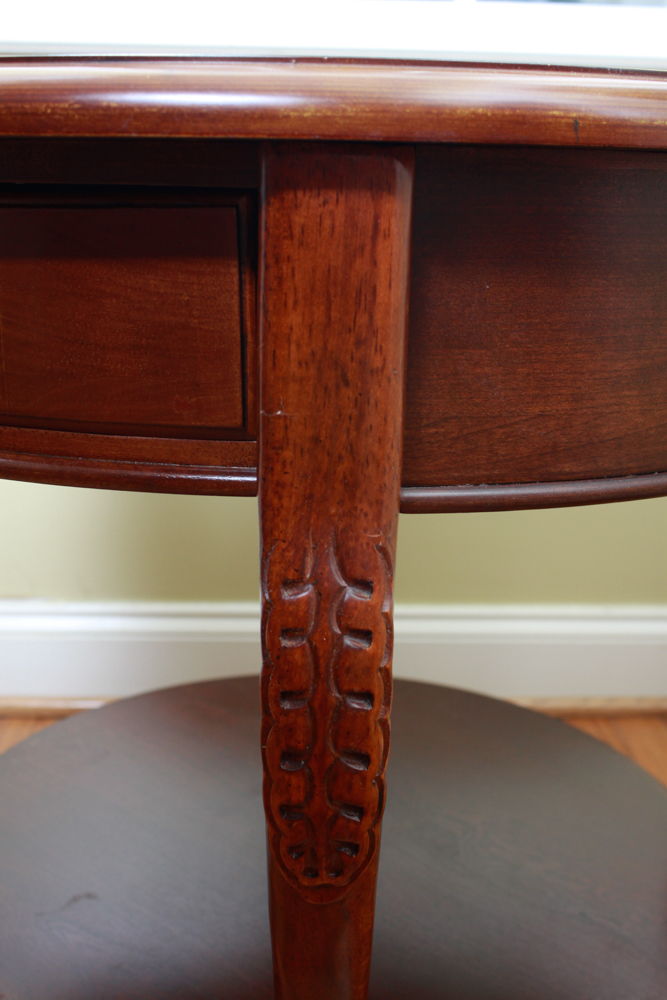 Round Side Table in a Cherry Finish
