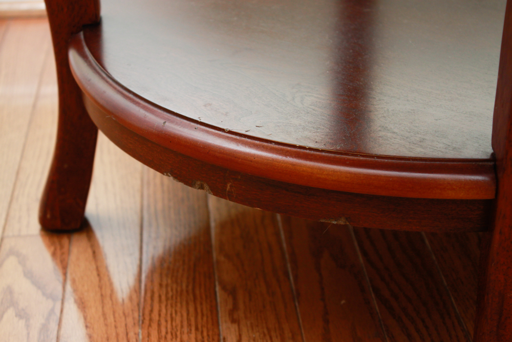 Round Side Table in a Cherry Finish