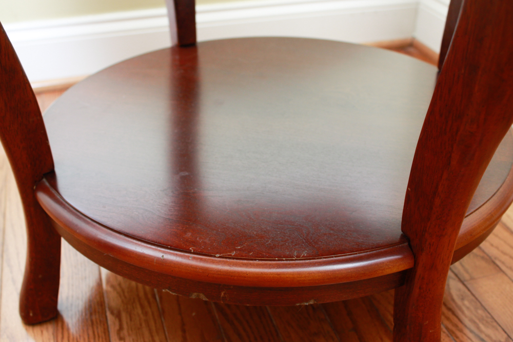 Round Side Table in a Cherry Finish