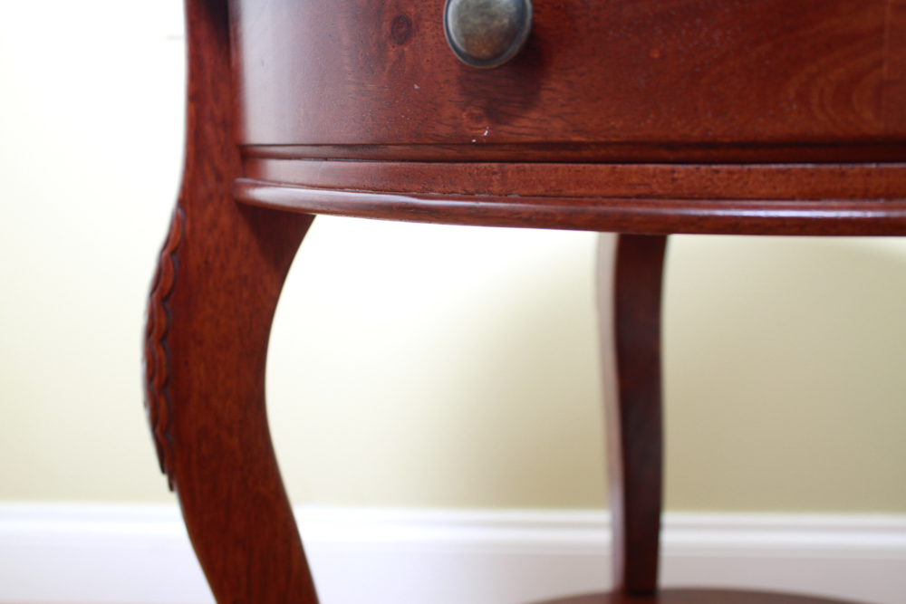 Round Side Table in a Cherry Finish