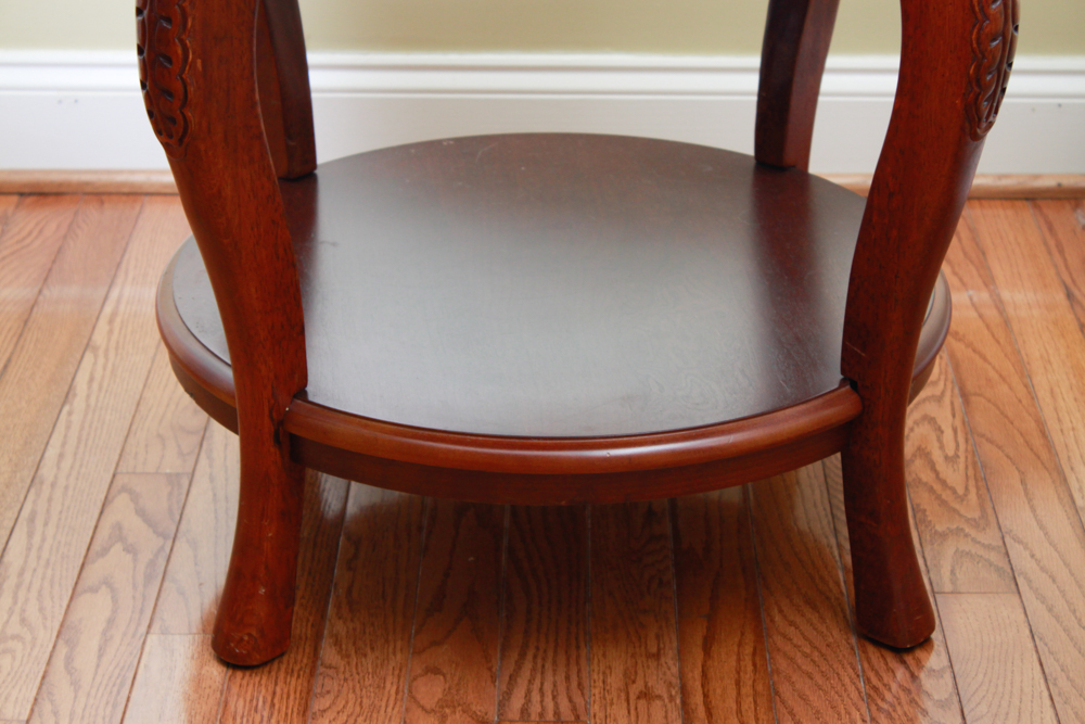 Round Side Table in a Cherry Finish