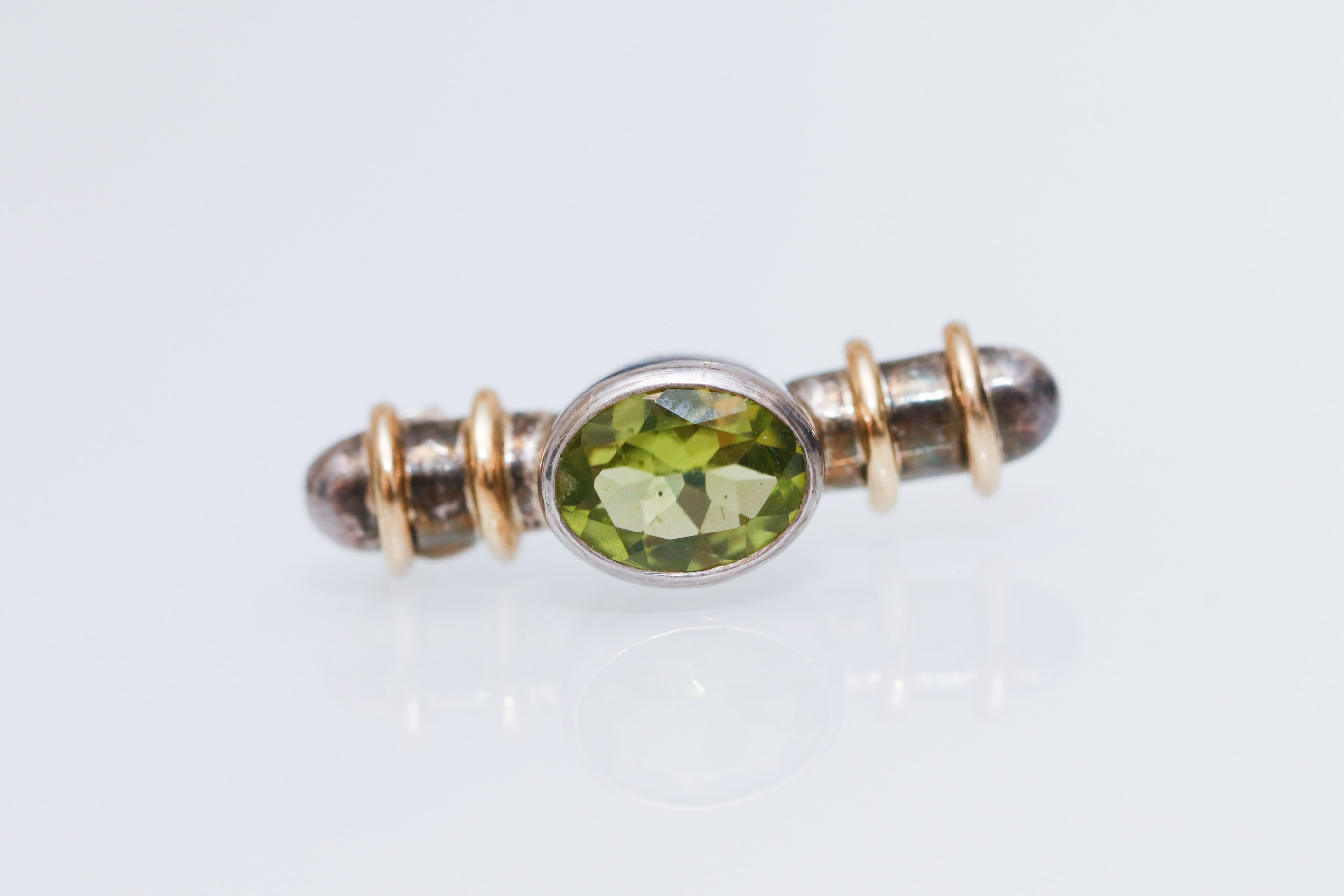 Sterling Silver Oval Peridot Earrings