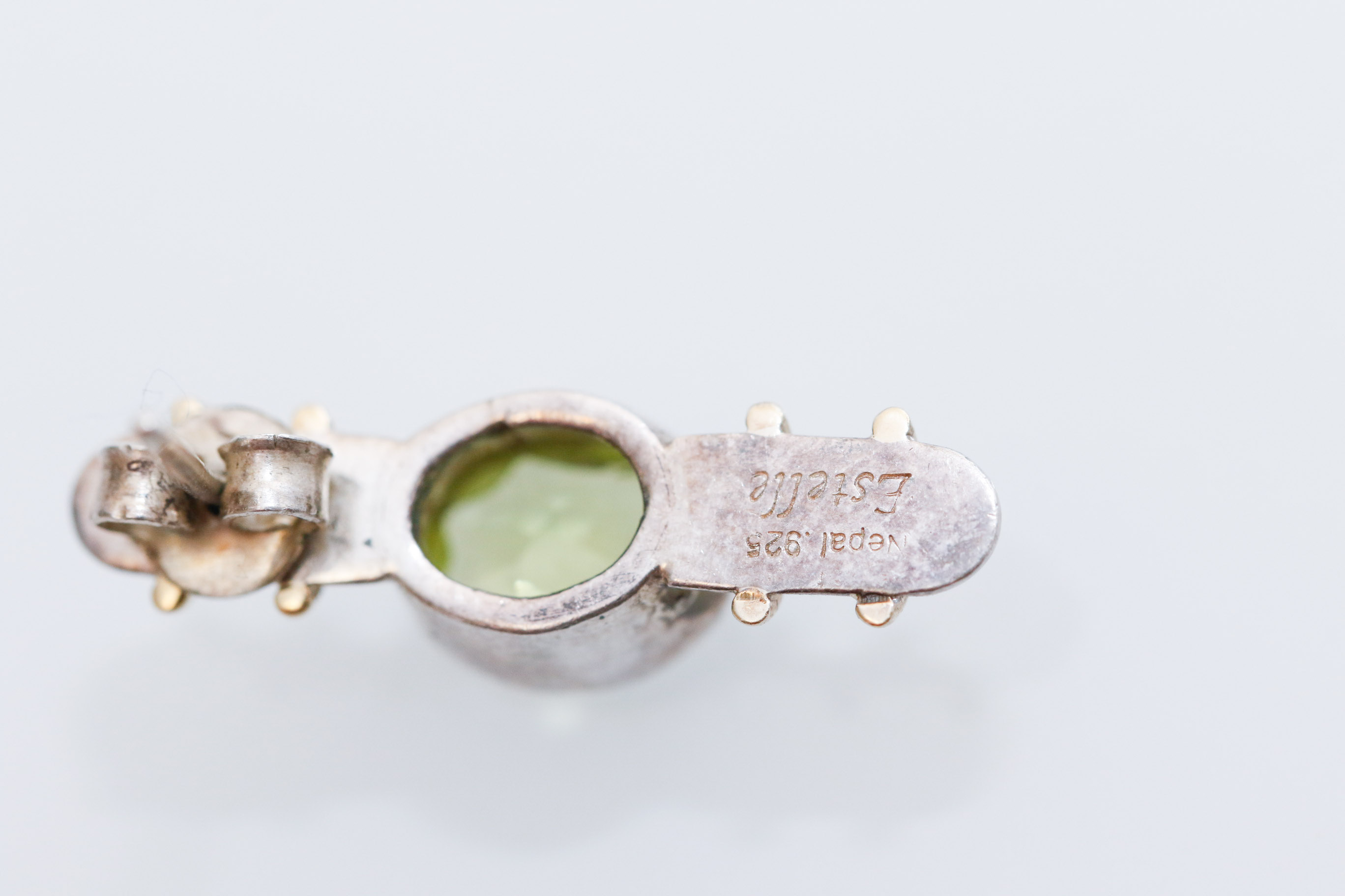 Sterling Silver Oval Peridot Earrings