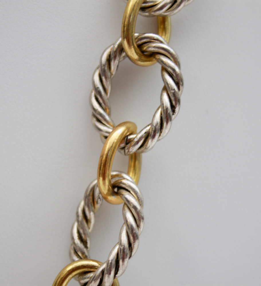 Silver with Gold Two Tone Costume Jewelry