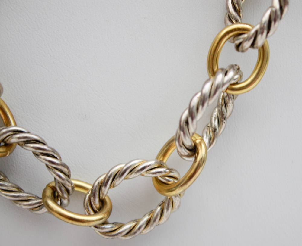 Silver with Gold Two Tone Costume Jewelry