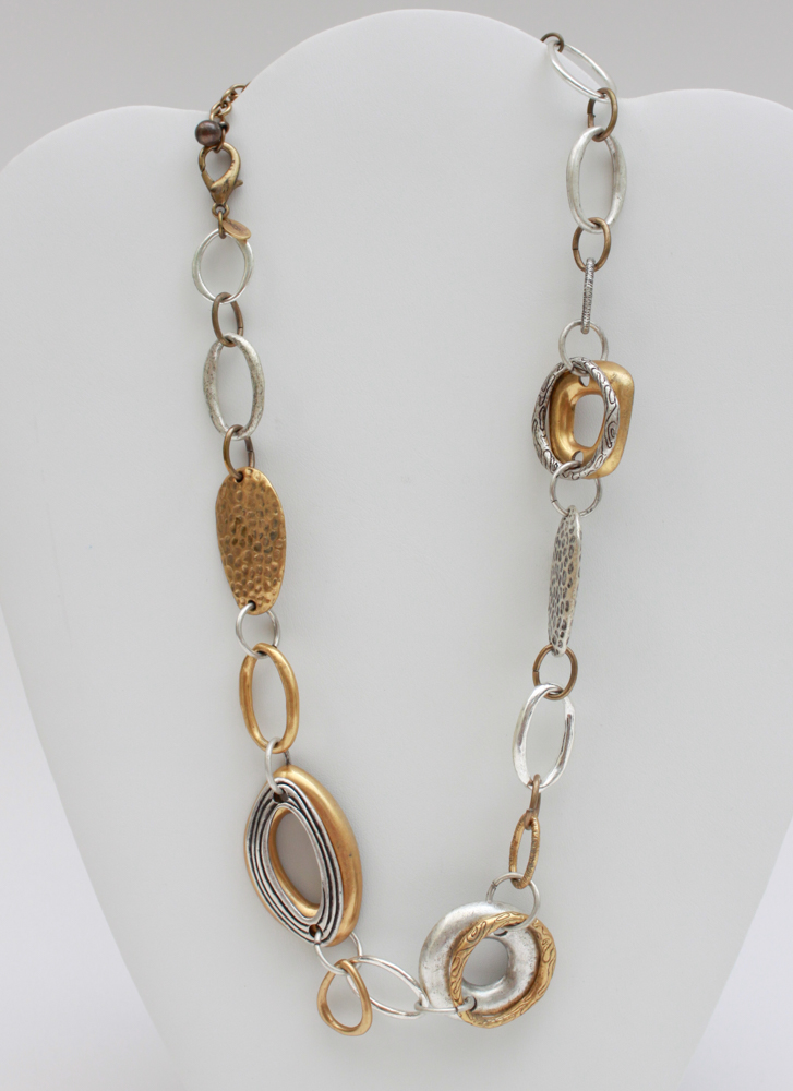 Silver with Gold Two Tone Costume Jewelry