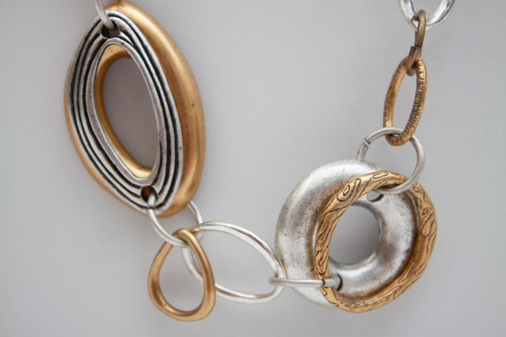 Silver with Gold Two Tone Costume Jewelry