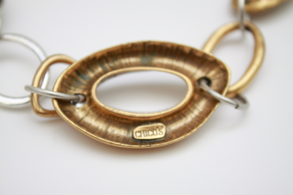 Silver with Gold Two Tone Costume Jewelry