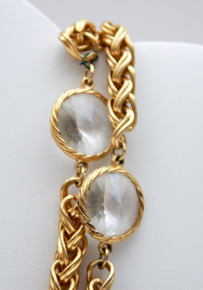 Glass Gem Gold Tone Costume Jewelry