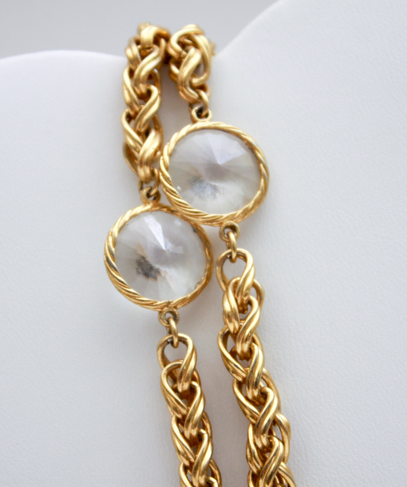 Glass Gem Gold Tone Costume Jewelry