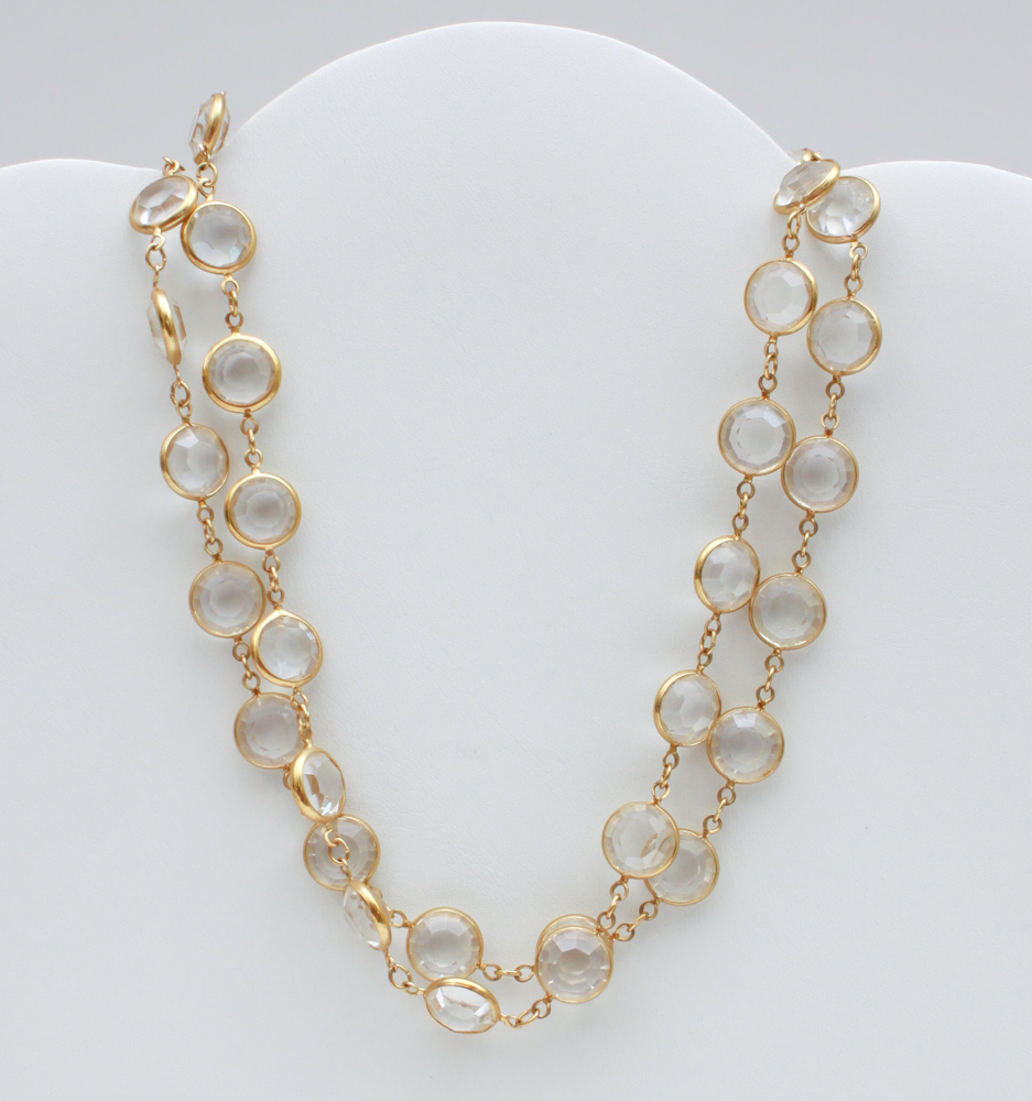 Glass Gem Gold Tone Costume Jewelry