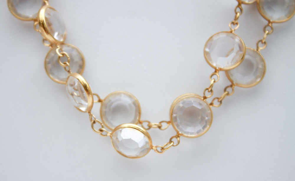 Glass Gem Gold Tone Costume Jewelry