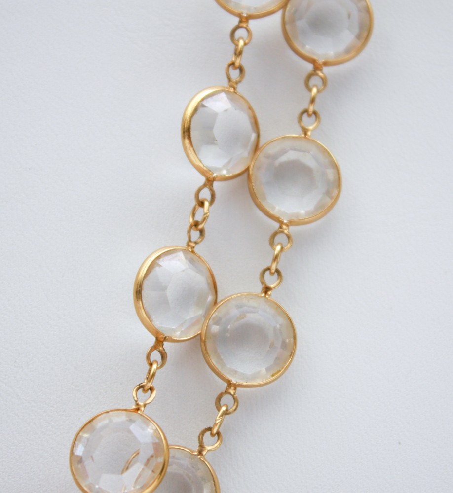 Glass Gem Gold Tone Costume Jewelry