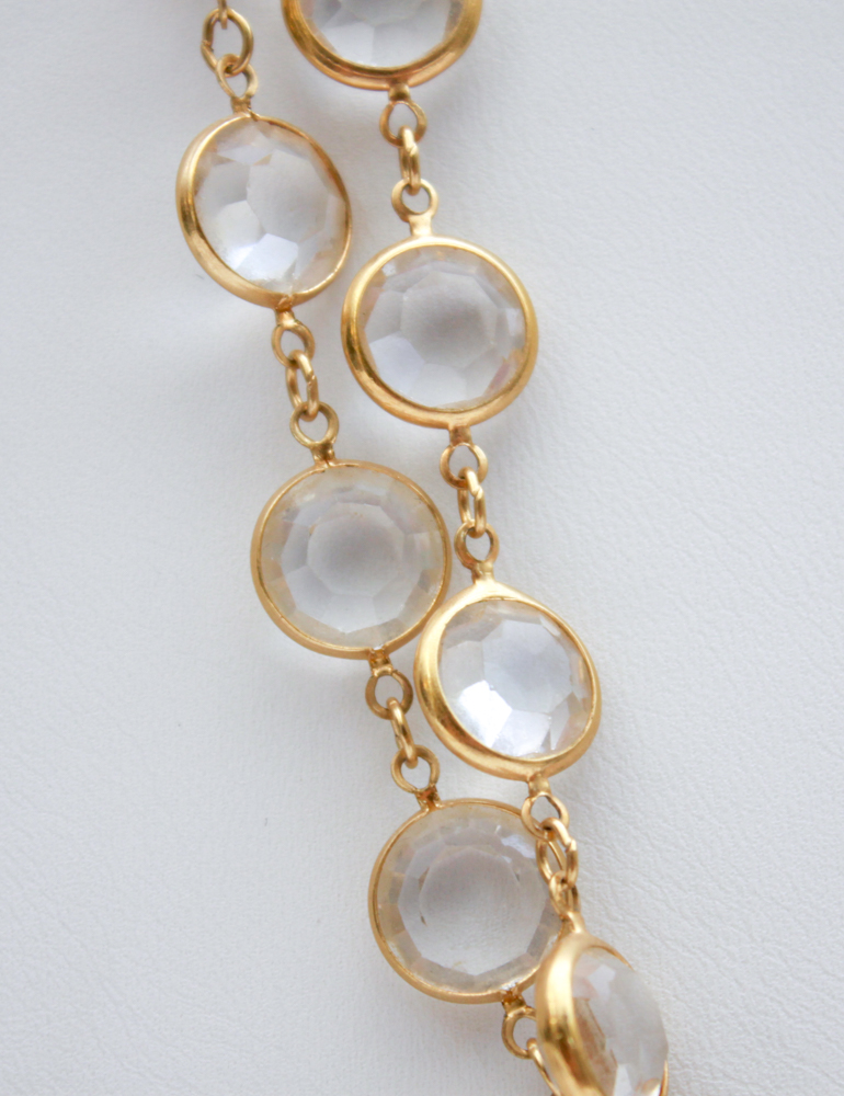 Glass Gem Gold Tone Costume Jewelry