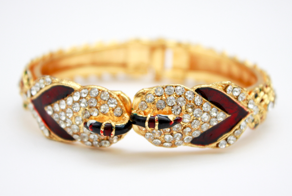 Glass Gem Gold Tone Costume Jewelry