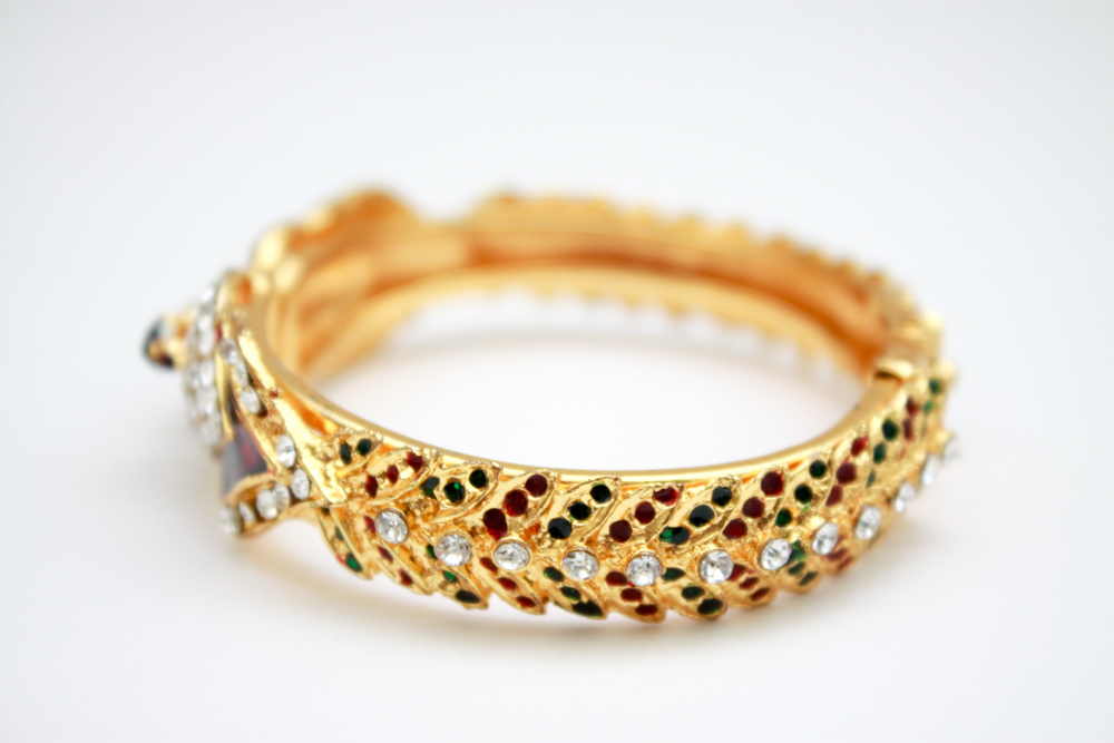 Glass Gem Gold Tone Costume Jewelry