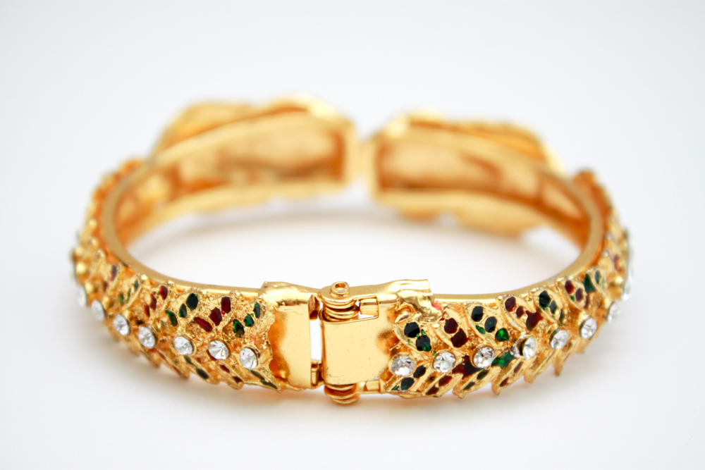 Glass Gem Gold Tone Costume Jewelry