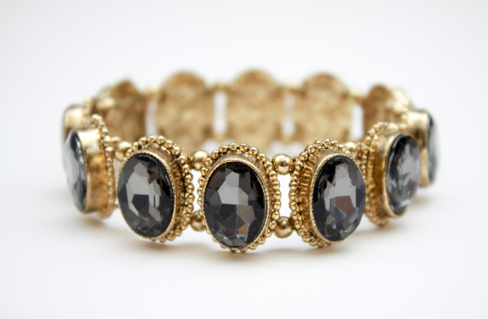 Glass Gem Gold Tone Costume Jewelry