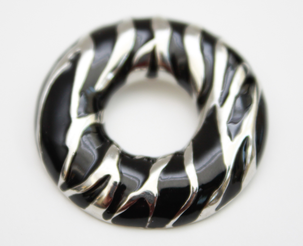 Collection of Black on Silver Tone Costume Jewelry