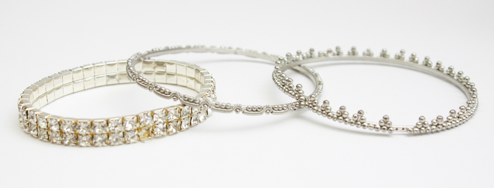 Rhinestone and Glass Silver Tone Jewelry Assortment