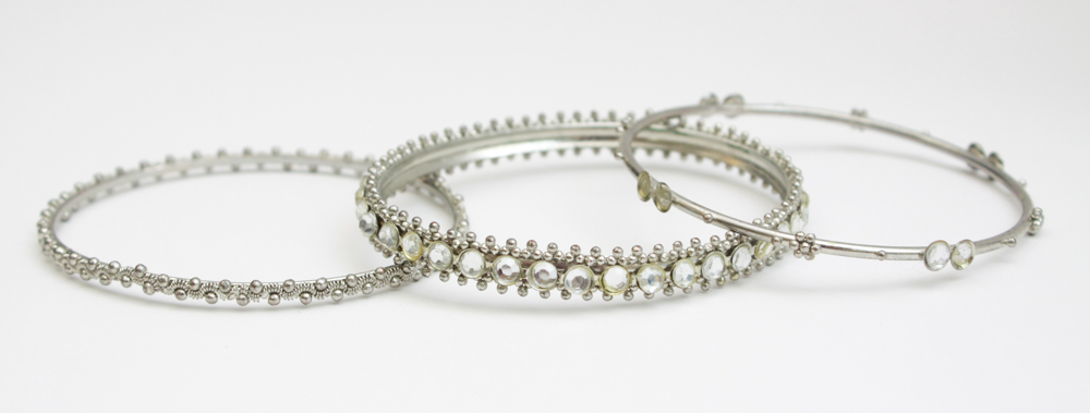 Rhinestone and Glass Silver Tone Jewelry Assortment