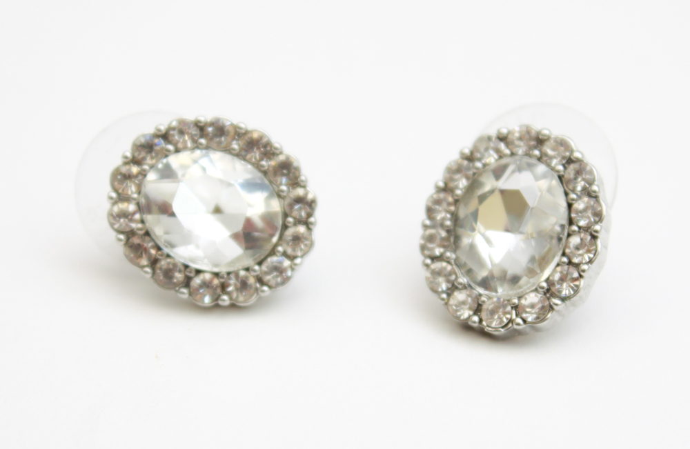 Rhinestone and Glass Silver Tone Jewelry Assortment